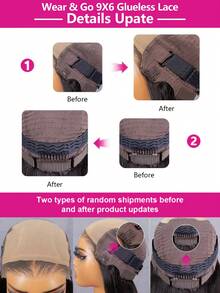 ISEE M-Cap Wear Go 9x6 Silky Straight HD Lace Glueless Wig Pre Bleached Tiny Knots Wig Pre Blucked Pre Cut Straight Lace Front Wigs Human Hair 180% Density Upgraded No Glue Hd Lace With Baby Hair For Woman - Natural & Black - View 7