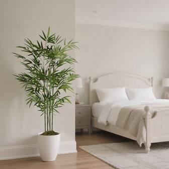 5FT Realistic Faux Tropical Greenery Indoor Outdoor Tall Potted Green Plant Low-Maintenance Pet-Friendly No Watering Needed Perfect For Small Apartments Offices And Low-Light Corners Year-Round Vibrant Green Décor Ideal For Winter Months Holiday Parties Christmas Entryway Styling Tropical-Themed Celebrations Durable UV-Resistant Leaves For Hot Humid Or Dry Climates Perfect Gift For Plant Lovers Stylish Atmosphere Without The Hassle Of Caring For Real Plants Space-Saving Slim Base Fits Tight Spaces While Bringing Lush Island Vibes To Living Rooms Balconies Patios Entryways