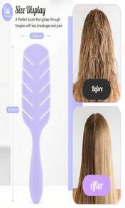 Sofmild迷你顺发梳，小巧便携，轻松梳开缠结，轻柔解开打结，适合女性，可放入钱包、口袋或车内，是美发工具、美发用品、旅行必备、理发师、发型师、理发配件、情人节礼物、美发用品、发型师、理发店、沙龙、度假必备、美发产品、理发店、情人节礼物、女性旅行必备、发型师工具 - 巧克力棕 - 查看 3