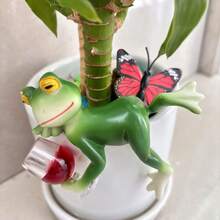 Estatua en miniatura de rana para decoración de macetas, accesorios lindos para macetas, estatua de rana de resina para decoración de jardín de hadas, decoraciones de plantas estéticas para amantes de patios, acuarios, televisores, decoraciones de césped, entusiastas de la decoración del hogar, decoración de Halloween y decoración navideña