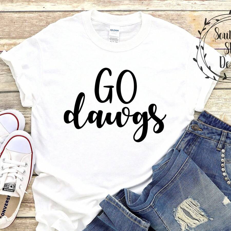 Go Dawgs Shirt, Georgia Bulldogs Shirt, Bulldogs Shirt, Football Shirt, Dawgs Shirt, Dawg Nation, Georgia Bulldogs T-Shirt220G Heavyweight 100% Cotton T-Shirt . This Offers A Structured Fit, Soft Feel, And Long-Lasting Wear. Perfect For Casual Style, Layering, Or Everyday Essentials, It's Breathable Yet Sturdy-Your New Favorite Go-To Shirt. - 白色4 - 查看 1