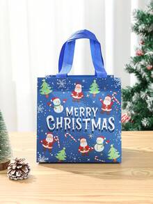 1Set/4Pcs Christmas Non-Woven Gift Bags With Santa Snowman Prints - Reusable Party Favor Tote Bags For Xmas Presents - Durable Non-Woven Retail Shopping Bags With Handles For Holiday Gifts & Birthday Treats,Christmas Gift,Christmas Decoration,Xmas Party Decor,Home Decor,Table Decor,Merry Christmas Decoration For Home,Christmas Ornaments