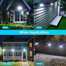 2 buah Lampu Sensor Surya Tahan Air untuk Luar Ruangan, 36 Bohlam LED, Suhu Warna 6000K, Lampu Keamanan Surya Portabel untuk Pagar, Garasi, Berkemah, dan Lainnya - Hitam - View 12