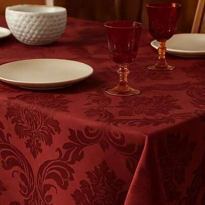 Toalha De Mesa Tecido Jacquard Retangular Durável e Elegante 4/6/8 Lugares Luxo Promoção