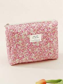 3pcs/1pc Printed Quilted Cosmetic Bag, Lightweight Travel Makeup Bag, Large Capacity Multi-Functional Cosmetic Organizer Pouch Autumn University Essentials Travel Essentials For Holiday Vacation Travel Bag For Women Makeup Organizer - Multicolor - View 14