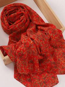 梦幻系列柔软透气印花穆斯林头巾披肩，春夏款 - 彩色 - 查看 8