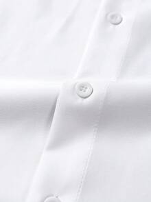 GloMan The Essential Men's Dress Shirt, Old Money Style Classic White Button Up For Wedding & Banquet, Loose Fit Long Sleeve Formal Top, All Season Versatile Office Commuting To Vacation Daily Wear Gift For Him,Perfect Valentine's Gift - White - View 6