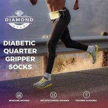 6 Pairs Men's Ankle Socks Non-Skid Grip Diabetic Ankle Quarter Socks Non Binding Loose Fit Top - 灰色 - 查看 4