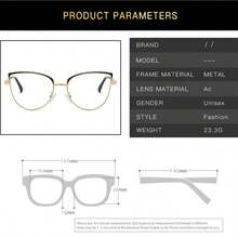 1 pieza Gafas de montura de metal con diseño de ojo de gato personalizado y de moda para mujeres, adecuadas para uso diario y fotografía callejera