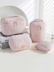 Borsa per il trucco da donna, borsa per la conservazione dei cosmetici, borsa per il trucco in velluto a coste, borsa per la conservazione di design estetico, scatola per la conservazione dei cosmetici di grande capacità, borsa per la conservazione dei cosmetici, essenziale per la casa e i viaggi, lascia che i tuoi cosmetici abbiano una casa