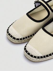 ADAMUMU Women's Flat Shoes, Solid Color Single Buckle, Lightweight, Comfortable, Breathable, Fashionable, Spring/Summer - Beige - View 7