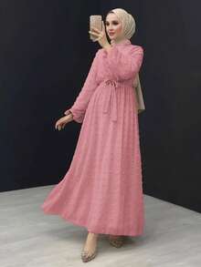 Elegant Fashion Long Chiffon Dress With Bell Sleeves For Women, Perfect For Parties And Arabian Attire