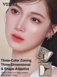 Bảng phấn tạo khối lì với ba lớp màu, tạo khối 3D và hiệu ứng bóng tự nhiên, Bảng phấn tạo khối, Bảng phấn tạo khối, Dễ dàng tạo khuôn mặt thon gọn, thanh tú - C02 Sương giá trăng lạnh - Xem 4