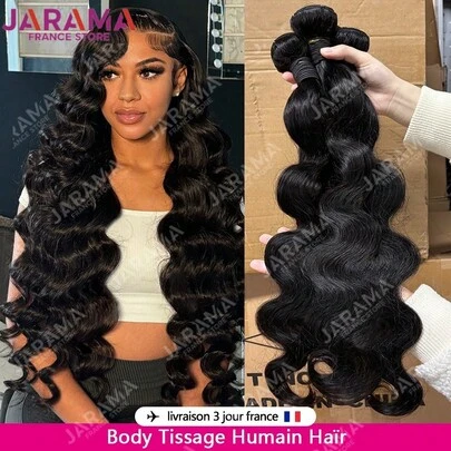20 22 24 Tissage Cheveux Humains Body Wave Bundles Human Hair 12A Bouclé Meche Tissage Humain Hair 1/3/4 PCS Tissage Lot Brésilien Cheveux Naturels Humains Femme 100% Raw Hair Bundles Livraison 3 Jours France