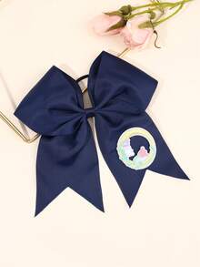 1 件海军蓝啦啦队蝴蝶结，适合女士女孩 A-Z 字母刺绣罗缎丝带蝴蝶结发带纯色字母花朵刺绣蝴蝶结发带优雅蝴蝶结松紧带休闲纯色蝴蝶结发绳啦啦队蝴蝶结橡皮筋女士发饰、马尾辫夹、发圈、发带、弹性发带、家居美容女士配饰礼品 - 藏蓝色 - 查看 34