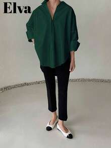 بلوزة سوداء ELVA، بنمط نقاط بولكا ذات طراز فاخر رجعي، بأكمام طويلة وقصة فضفاضة، مناسبة لارتداء المرأة في المكتب، بما في ذلك ملابس علوية الملابس للعمل، الخريف، العودة إلى المدرسة، ملابس رسمية للعودة إلى المدرسة، طراز صديق، ملابس عمل رسمية، ارتداء الشتاء، رؤوس السنة الجديدة والأعلى الصيفية. عيد الحب، رأس السنة الجديدة