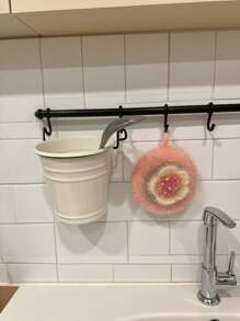 2pcs Cherry Blossom Pattern Dish Cloths, Household Kitchen Cleaning Wiping Cloths, Hanging Dish Cloths, Pink Dish Cloths