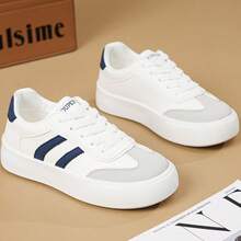 Giày thể thao vải canvas trắng cổ điển mới dành cho nữ, giày thể thao da thường ngày - Hoa lan trắng - Xem 3