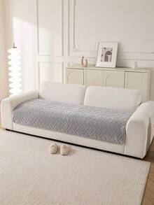 1 pieza Funda de sofá de terciopelo de leche con relieve ultrasónico estilo bohemio, de tela suave y aterciopelada, antideslizante, apta para todas las estaciones, fácil de limpiar y lavar a máquina, se ajusta a sofás de 1, 2, 3 y 4 plazas y seccionales, perfecta para la decoración del hogar en la sala de estar, oficina, dormitorio y exteriores