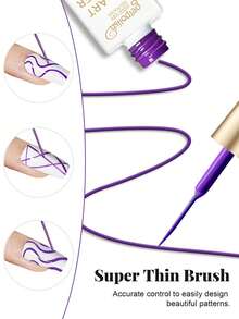 9pcs/Set 15ml Nail Gel Liner Pens, 3D Effect Gel Nail Polish, Fine Brush, DIY Nail Salon Design At Home, Gift For Girls Nails - Multicolor - View 8