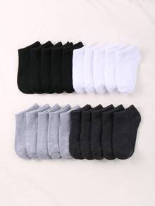 40 双纯色儿童船袜适合所有季节的男孩和女孩的日常穿搭（1-16 岁）赤脚 - 彩色 - 查看 5