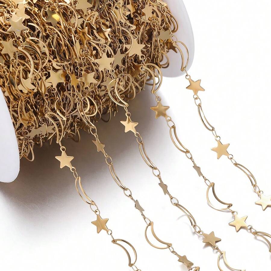 1米/39.37英寸不锈钢链镂空月亮珠链DIY手链项链珠宝制作材料 - 鏈條 - 查看 1