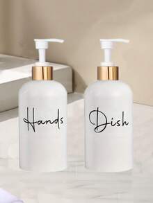 2 件 17 盎司洗手液分配器空乳液泵瓶，可再填充液体洗洁精瓶，适用于浴室、厨房水槽 - 白色 - 查看 5