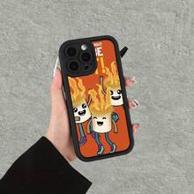 [Teléfono] Diseño distintivo con motivo de fogata, elegante teléfono con diseño de escalera, compatible con los modelos phone 16, 15, 14, 13, 12, 11, XS, XR, X, 8 Plus, Pro y. - Blanco - Ver 2