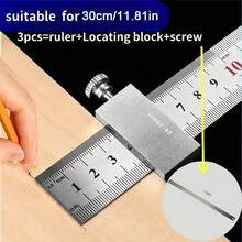 30cm/40CM Metal Carpenter Carpentry Square Woodworking Tools Carpentry Steel Ruler Positioning Limit Block Measuring Marking Gauge A Square Measuring Mark For A Stop Block