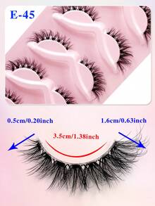 ENCHUW 5 Pairs Cat Eye Eyelashes With Clear Band Soft Black Band 3D Natural False Lashes Fluffy Soft Cross Manga Lashes Wispy Natural Eyelash Extension Makeup - Black - View 2