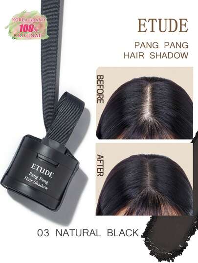 ETUDE PANG PANG Hair Dye 03 Natural Black, Waterproof And Easy To Remove, Contains Waterproof And Sweat-Resistant Ingredients, Powder Coating For Long-Lasting Styling, Korean Cosmetics, 3.5g/0.12oz