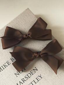 6个/3个/2个/1个装 女士 4.72英寸/12厘米 黑色/米色/棕色 双层蝴蝶结发夹，优雅简约复古街头风，适合日常佩戴、通勤、旅行、上学、派对、送礼，爪夹、发夹、发卡、鳄鱼夹，秋季时尚，秋冬女装，蝴蝶结，可爱，发饰，头饰，发夹 - 彩色 - 查看 6