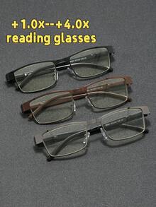 3pcs Multi-Color Middle-Aged Men & Women +1.0x - +4.0x Daily Glasses, Metal Spring Hinges, Auto-Focus Glasses