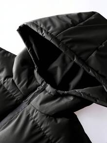 女士梭织面料拉链宽松连帽背心，秋冬休闲装