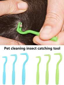 3 pièces Outil de retrait de tiques pour animaux de compagnie - 3 tailles pour résoudre facilement les problèmes de puces et de poux chez les chiens et les chats, attrapeur de puces et nettoyeur de poux efficace, pinces à épiler à puces et tiques pour animaux de compagnie - outil de toilettage essentiel