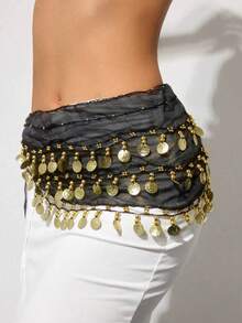 1 bộ trang phục múa bụng dây thắt lưng, trang trí bodysuit thắt lưng lưới kim loại, dây thắt lưng đồng xu vàng để khiêu vũ, phong cách Boho - Nhiều màu - Xem 7