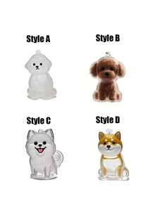 Puppy Transparent Hair Storage Box, Dog Hair Collector Keychain Decorative Souvenir Storage Box, Transparent Pet Hair Memorial Bottle, Keychain For Collecting Cat And Dog Hair Souvenirs, Store Precious Memories Of Furry Friends, Cute Animal Hair Ball Storage Pendant Decorative Souvenir Dust Box Gift - Multicolor - View 9