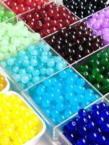 beadia 6/8Mm 500pcs Solid Color Glass Loose Beads Necklace Making Beads Handwoven Additions - Multicolor - View 6