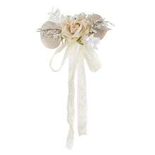 Decoraciones para pasillos de bodas: rosas artificiales, lazo de encaje, cinta para ceremonias, respaldos de sillas, flores para recepción, fiestas en la iglesia. - Gris - Ver 2