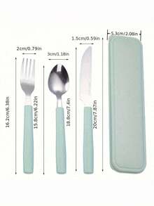 Personalized 3 In 1 Cutlery Set,Personalized Camping Utensil Set With Storage Box, Reusable Spoon Knife Fork, Portable Travel Utensil, Friendly Plastic Box For Travel Picnic Camping Or Daily Use, Great For Students, Travel And Kitchen Use Back To School,For Anniversaries, For Valentine's Day, For Mother's Day, For Birthdays,For Father's Day, For Graduation, For Weddings, For Housewarming Dining Room,Office