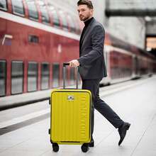 Maleta Cabina 20'' Con Portavasos, Cajón Y Candado  10kg - Amarillo - Ver 8