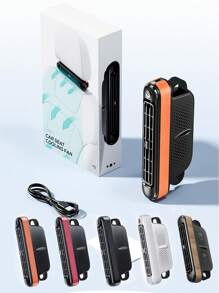 ViSSKO Ventilador de Carro USB Sem Bateria - 3 Velocidades Ajustáveis + Controle com Fio, Configuração Fácil, Design Compacto, Resfriamento Instantâneo