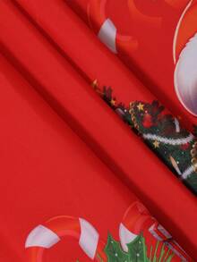 1Pc Christmas Tablecloth, Merry Christmas Table Cover With Snowman, Santa Claus, Christmas Tree, Bell And Snowflake Design, Diameter 150/180cm Polyester Round Tablecloth, Merry Christmas Decor, Christmas Party Supplies, Christmas Decoration, Xmas Decor, Christmas Decorations For Home - Multicolor - View 4