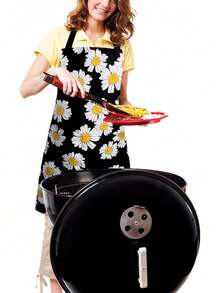 Adjustable Waterproof Apron Bib Apron With 2 Pockets Cooking Kitchen Aprons Women Men Chef TJN9 - Hoa - Xem 9