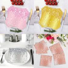 20pcs/40pcs/60pcs/100pcs/Set,Silver Happy Birthday Napkin Party Supplies Diamond Theme Paper Decoration Glitter Adult Wedding Shower, Party Paper Towel Fashion Paper Towel,Silver Diamond Theme Disposable Paper Lunch Napkins For Adults Kids Birthday Wedding Bridal Shower Favors - Silver - View 2