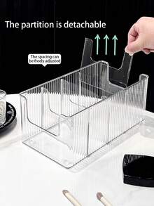 1pc Transparent Drawer Storage Box, CD Organizer, Cosmetic Organizer, Nail Polish Rack, Perfume Holder, Belt Organizer, Shelf Divider, Closet Rack Separator, Suitable For Vanity, Bedroom, Bathroom, Office, Decorative Storage Container For Belts, Bras, Vests, Ties, Scarves, Wallets, For Men And Women, Home Room Decor, Autumn Decor