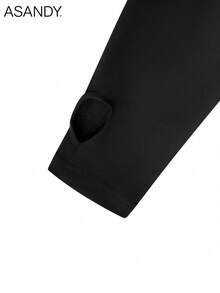 ASANDY 女士秋冬轻薄保暖修身时尚羽绒服 休闲黑色 - 黑色 - 查看 3