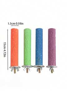 Parrot Claw Grinding Stick, Natural Wooden Perch For Small Birds, Non-Slip & Wear-Resistant Scratching Post, Cage Exercise Claw Trainer, Pet Bird Supplies - Multicolor - View 9
