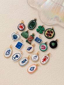 1pc Fashionable And Exquisite INS Marine Creature Conch Lobster Crab Shell Fish Clover DIY Pendant, Plated With 18K Gold, Not Easily Oxidized, Suitable For Wives And Mothers To Freely Match. - Multicolor - View 4