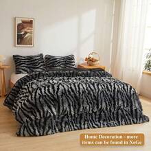 20x54 Fluffy Cheetah Print Body Pillow Cover, Leopard Print Plush Fuzzy Pillowcase With Zipper, Farmhouse Shaggy Long Pillow Cover Women Side Sleepers, Pink - 斑馬紋灰色 - 查看 7